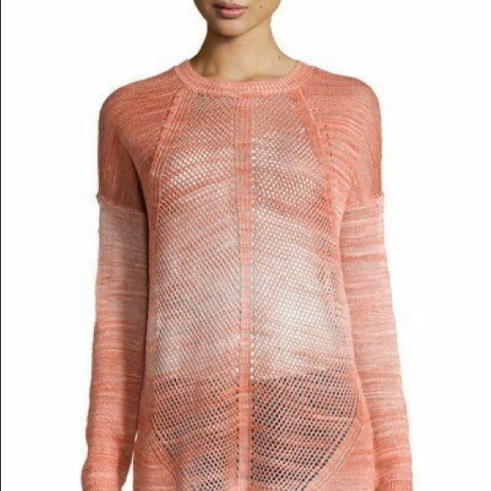 Haute Hippie dyed-mesh sweater.